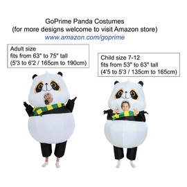 GOPRIME Panda Costume, Adult Size, Inflatable, Lightweight, for fun, Party