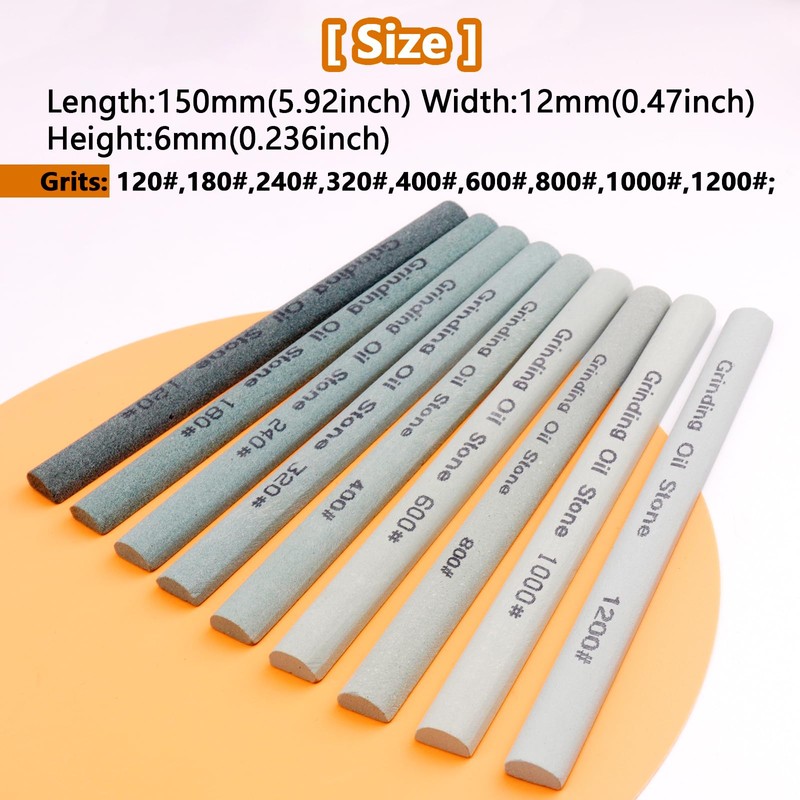 LWCUSNJ 9pcs Green Carbon Sharpening Stone Sticks Set, Green Silicon