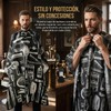 Capa de Peluquería con Cierre Ajustable y Cepillo para Cuello,