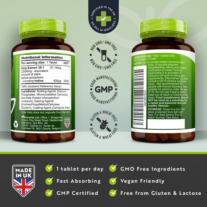 Nutravita Sea Kelp 2000mg - Natural Source of Iodine -