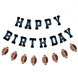 Adecortalk Happy Birthday Football Banner Party Decorations for Kids Boys Football Birthday Party Supplies