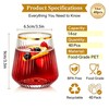 JoyGletss 40 Pack Plastic Stemless Wine Glasses Ribbed with Gold
