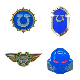 Power Beast Dungeon 4x Pin Brooch Space Marines, Pins Primaris, Ultramarines 40K, Space Marines 40,000