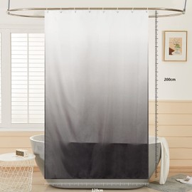 Furlinic Textile Shower Curtain Made of Fabric, Anti-Mould, Waterproof, Washable