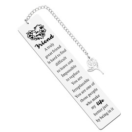 Best Friend Friendship Bookmark Gifts for Women Friends BFF Bestie Gifts for Teen Girls Sentimental Bday Christmas Gifts for Best Friend Book Lovers - A Truly Great Friend is Hard to Find Bookmarks