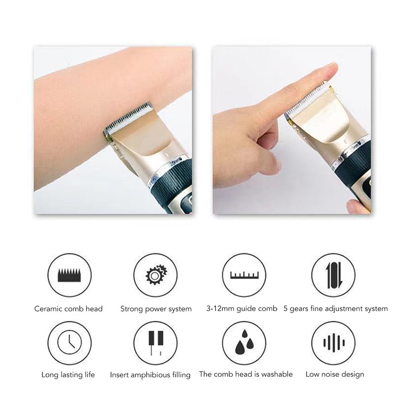 Hair Clipper Kit Electric Complete Professional Hair Cutting Set for