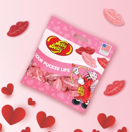 Jelly Belly Valentine Sour Pucker Lips 2.8 oz Grab & Go® Bag