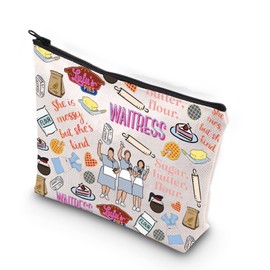 WCGXKO Waitress Inspired Gift Musical Theater Gift She Is Messy But She Is Kind Zipper Pouch Makeup Bag (WAITRESS)