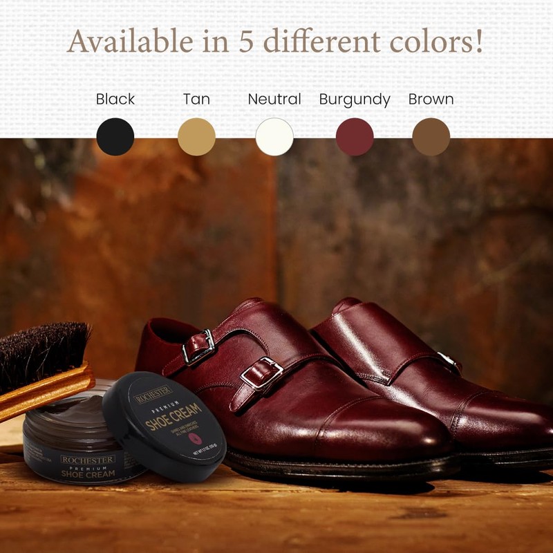 Rochester Premium Shoe Cream, Shoe Polish for Leather Shoes, Leather