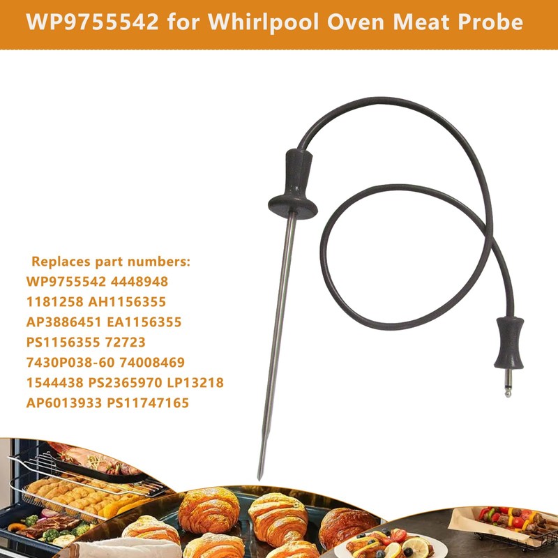 WP9755542 for Kitchenaid Oven Temperature Probe Sensor -Meat Thermometer Replacement
