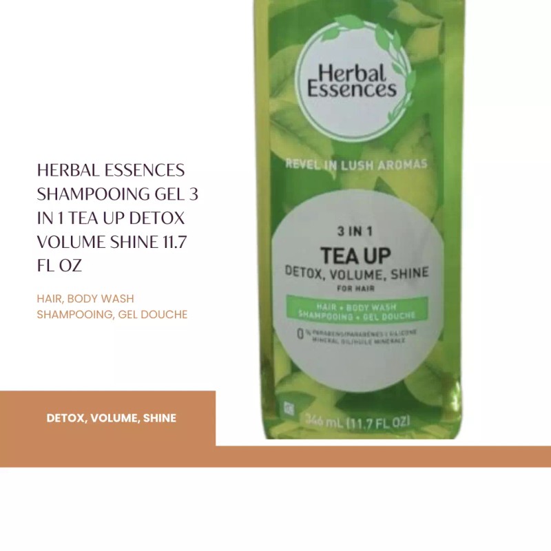 Herbal Essences Tea Up Detox Shampoo Gel: Revitalizing 3-In-1 Formula