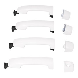 Kojem White Door Handles Kit Assembly W/O Passenger Keyhole Compatible with 2011-2022 Tundra Crewmax/Sequoia (White) Replacement for 81295 692100C010 692170C030 692170C010