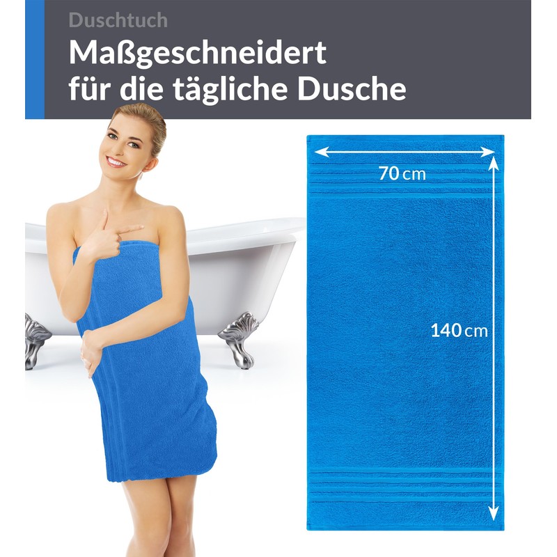 Lashuma Men's Bath Towel 70 x 140 cm Blue Capri