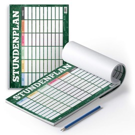 itenga Stundenplan DIN A4 als Block 25 Blatt Stundenplanblock stundenpläne (Formeln)
