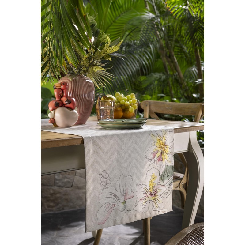 THUN - Runner antimacchia Eleganza Esotica - 100% poliestere, 150x45