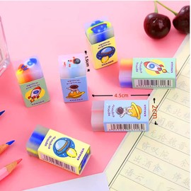 Mecyhomu Eraser Outer Space Spaceship Eraser 9Pcs Pencil Eraser Set Stationery Novelty School Office Children Children Students DIY Drawing Carrying (Airship)