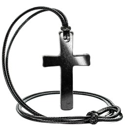 Wallystone Gems Shungite Pendant - Catholic Cross Jewerly - Affirms the Wearers Faith - Projects its Blessings inwardly for the Protection of the Soul