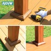AJOVW 4Pcs (5.5" Post/8.7" Base) 6x6 Walnut Aluminum Post Base