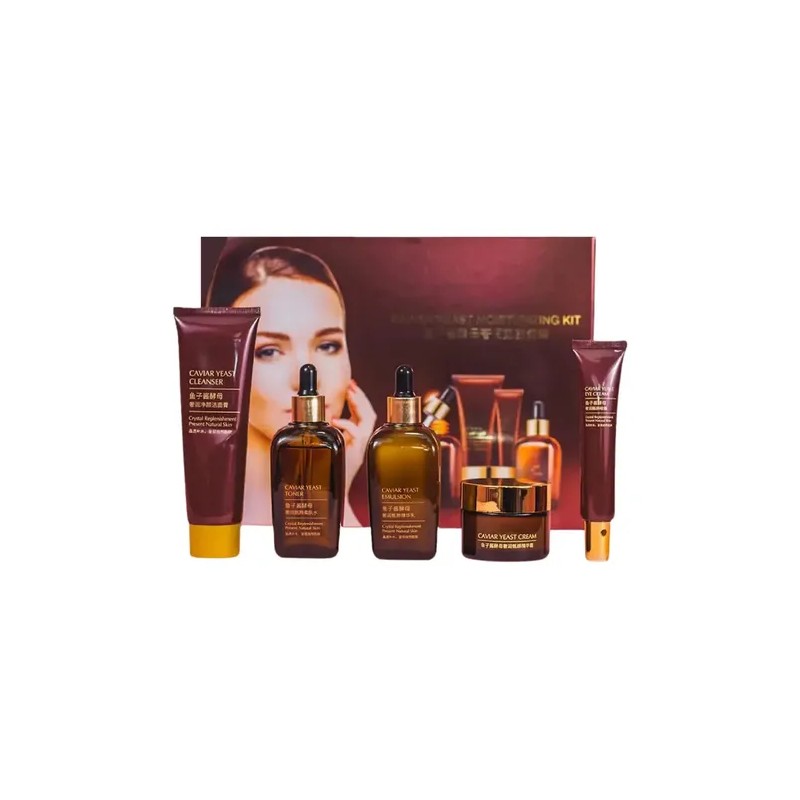 Cuidado Facial Kit Caviar Tónico Serum Crema Colágeno 5pz F