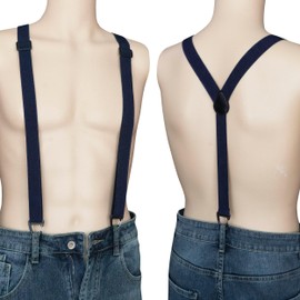 RBOCOTT Mens Hidden Navy Blue Suspender Under Clothes with 3 Snap Loop(3)