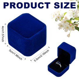 Copbopwn Velvet Ring Box Engagement Ring Boxes for Jewellery Wedding Ring Box Wedding Day Gifts Earring Gift Boxes for Proposal Engagement Ceremony Women Men (blue)
