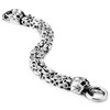 Mens Stainless Steel Two-strand Braided Byzantine Chain Bracelet with Skulls