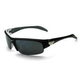 Element 8 New Semi-Rimless Mens Anti Glare Fishing Golf Cycling Driving Sport Sunglasses - Black - Silver Inside