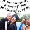 JUESMOS 2025 Graduation Banners Party Decorations Black Glitter We are