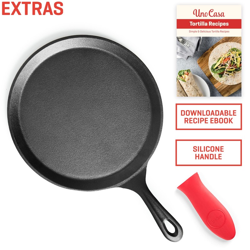 Uno Casa Cast Iron Comal Pan 10.5 Inch - Skillet