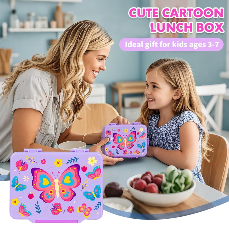 PinkSheep Bento Lunch Boxes for Kids, 1330 ml BPA-Free Leak-Proof