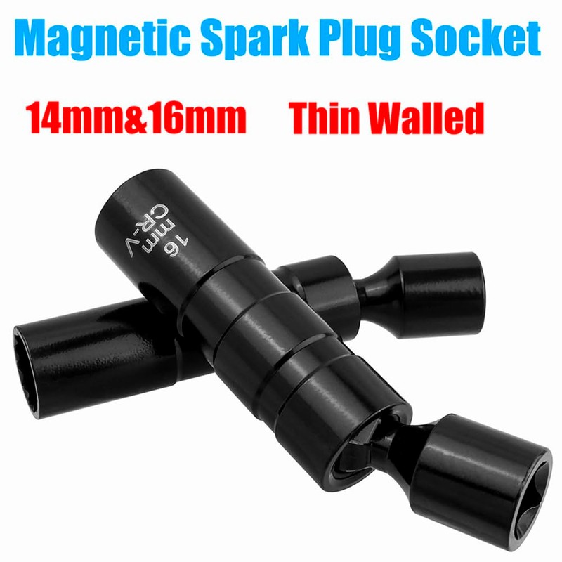 Yakamoz 2 Pieces Magnetic Spark Plug Socket Set, 14mm &