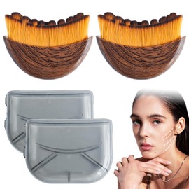 2Pcs Facial Contour Brush for Jawline Sculpting,Ergonomic Design for Puffiness Relief & Circulation Boost,Soft Bristled Face Massager Tool for Daily Use