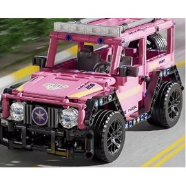 Pink 4x4 - Sports Building Blocks - 451PCS - Luxury Cruising Vehicle with Opening Doors - Gift Idea!