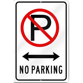 No Parking (Driveway) Sign 12" wide x 18" tall Heavy Gauge Aluminum Reflective