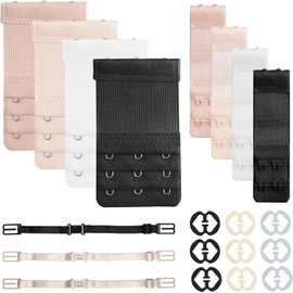 Nivofu 20 Piezas Extensión de Sujetador, Correas Antideslizantes de Brasier, Clips Elásticos de Espalda Cruzada, para Mujeres y niñas, 3 Ganchos, 2 Ganchos, Hebilla Antideslizante