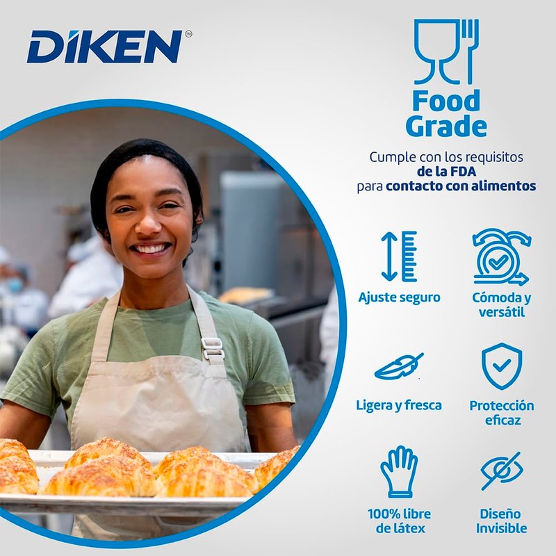 DIKEN 144 Redes Para Cabello - Grado Alimenticio, Negro, Malla