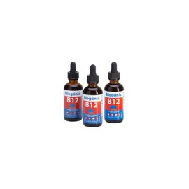 Vitamina B12 Líquida Sublingual Bioganic | Suplemento Alimenticio Sabor Arándano | Paquete de 3 | 240 Porciones por envase de 60 ml | Apta para Vegano