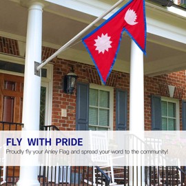 Anley Fly Breeze 2x3 Foot Nepal Flag - Vivid Color and Fade Proof - Canvas Header and Double Stitched - Nepalese Flags Polyester with Brass Grommets 2 X 3 Ft
