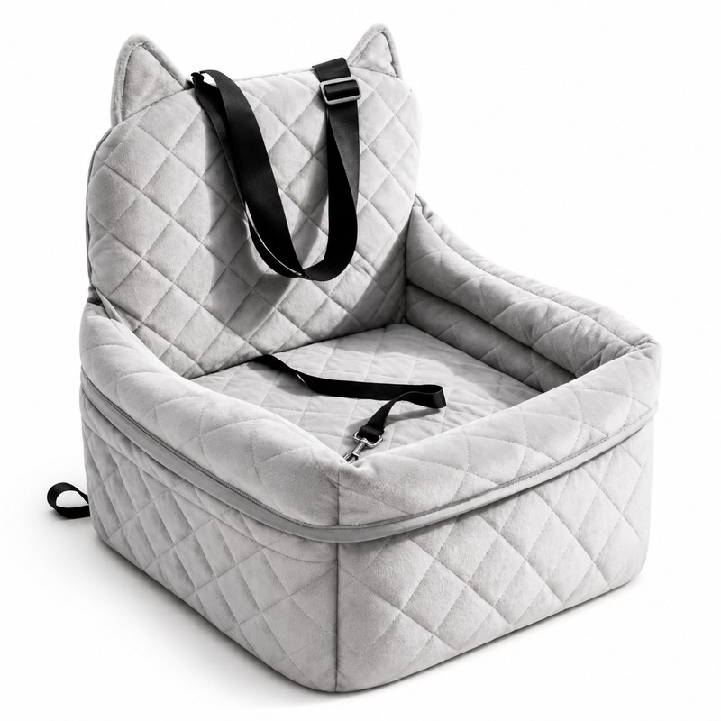 Dog Car Seat Bed for Travel - Removable Washable Quilted