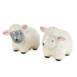 Home Deco London Julia Sheep Ceramic Vase, Farmhouse Kitchen Countertop Decor, White Dinning (Salt & Pepper Pots)