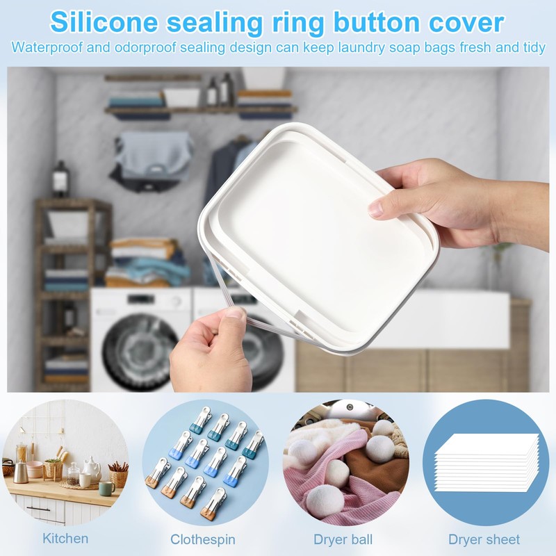Laundry Pod Storage Container With Lid - Large Capacity Pop-Up