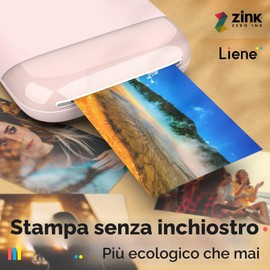 Liene Pearl K100 2x3'' Zink Carta Fotografica, Liene 50 Fogli con Adesivo sul Retro, Impermeabile/Prova di Sbavature/Antistrappo