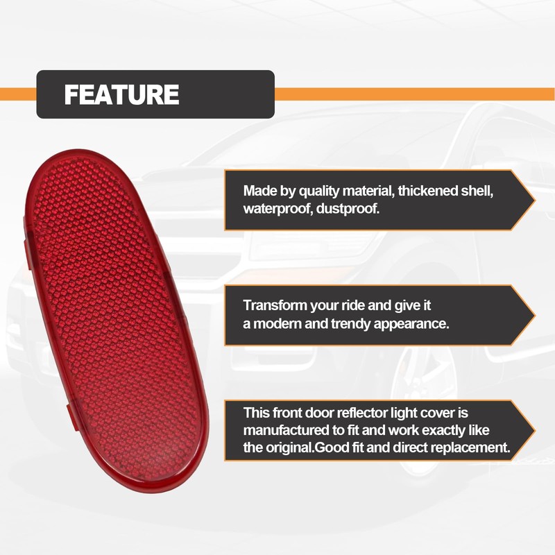 Front Door Panel Reflector Light Cover Compatible with 2002-2008 Dodge
