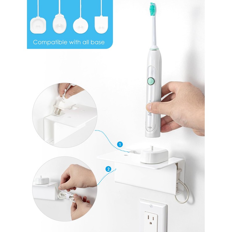 OAPRIRE Electric Toothbrush Holder Wall Mounted, 2 Pack Acrylic Electric