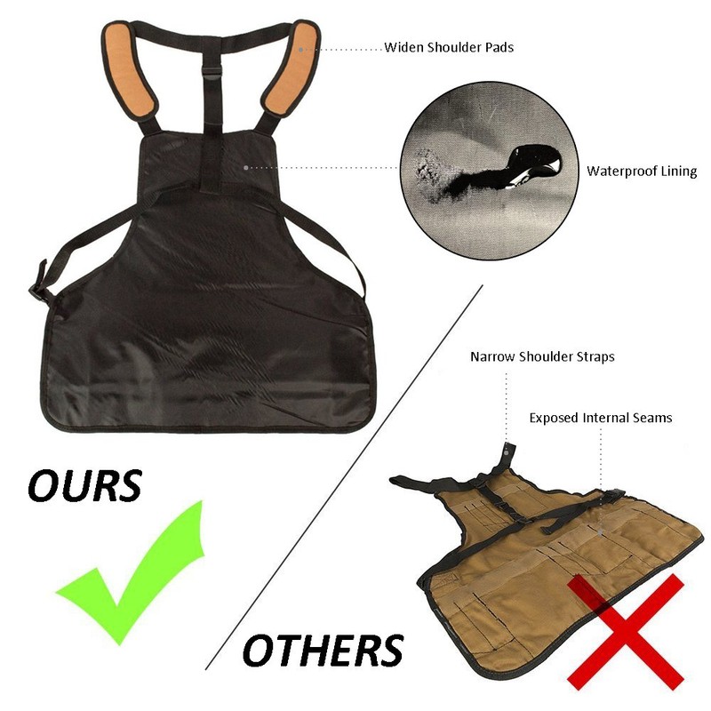 YOCZOX Garden Tool Apron, Waterproof Oxford Cloth Work Apron, Adjustable