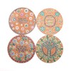 Shiwaki 4 Pack Diameter 4" Cork Round Coasters Set Reusable