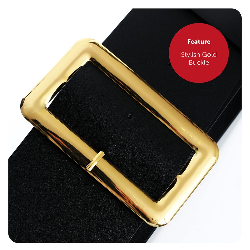 Adults Thick Black Belt for Fancy Dress Costumes - Leather