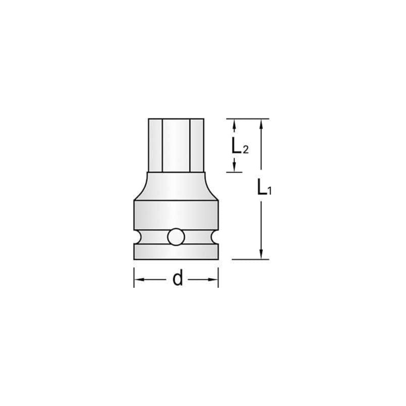 Gedore 1956477 Hexagon Socket 3/4 0.6 inch (14 mm)