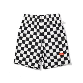 Cookman Chef Pants, Front Pockets, Half Pants, Men's, Women's, Chef's Pan, Ripstop, Black, Olive Peanuts, Hickory, Paisley, Leopard Print, Big Bear, checkered black, M