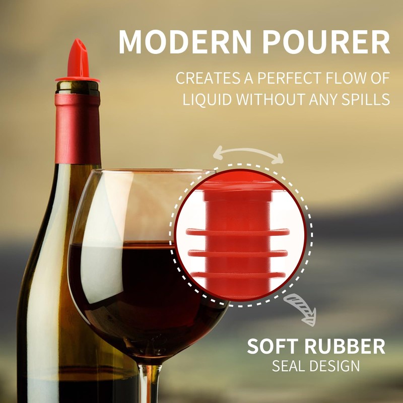 Plastic Liquor Bottle Pourers red- 12 Pack Classic Bottle Pourers